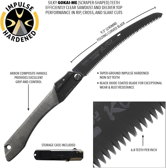 Silky Limited Edition GomBoy Kuro 240mm Folding Saw (801-24)