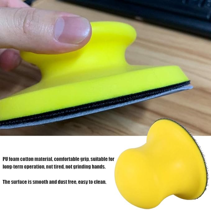 Round Hand Sanding Blocks 2/3/4/5inch Foam Hand Sanding Pad Block Dust (3 Inch)