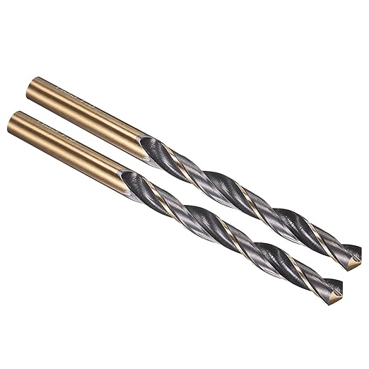 PATIKIL 7.5mm Drill Bit, Jobber Straight Shank 4341 High-Speed Steel 118째 Black and Gold Finish for Medium-Hard Metal Steel Acrylic - 2 Pack