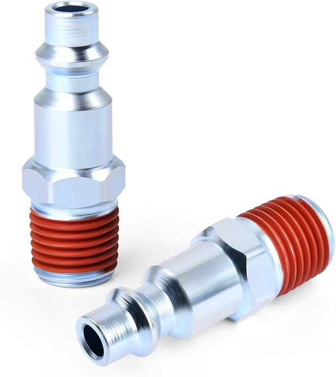 GASHER 1/4-Inch NPT Male Industrial Air Plug, Pneumatic Plugs 300PSI (30-Pack)