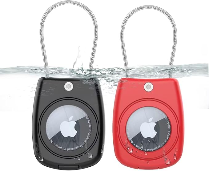 HATALKIN for Air tag Holder for Air tag Keychain Case with Screen Protector,IP68 Waterproof for Air Tags Key Chain for Apple Tag GPS Tracker,for Air Tags-4 Pack Holder for Luggage Key,Backpack