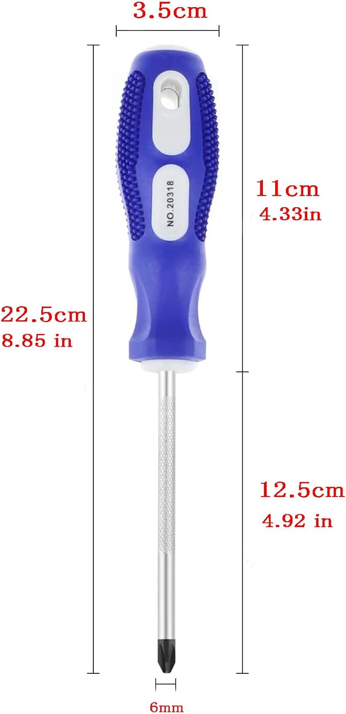 Slotted and Phillips Screwdriver, 5" Long Cross-head & Flat Blade 竊늁H2竊? 2 Packs Magnetic Screwdriver with Rubber Handle (5 inch)
