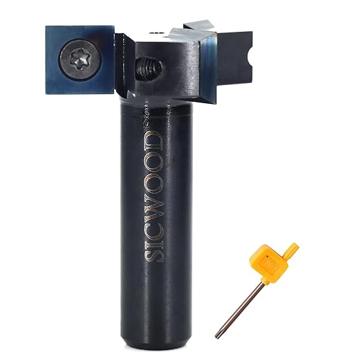 Spoilboard Surfacing Router Bit 1/2 Shank, 1-1/2??Cut Dia, with DLC Coated, 3-Flute, 12*12*1.5mm Blade, Slab Flattening Router Bit, Planing Bit, for CNC, Rabbeting Flycutter, Planer