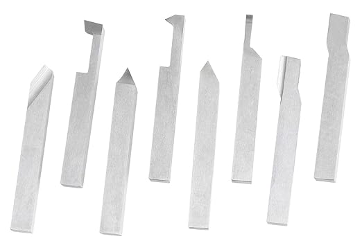 Accusize Industrial Tools 3/8'' 8 Pc Hss Tool Bit Set, Pre-Ground for Turning and Facing Work, 2662-2003