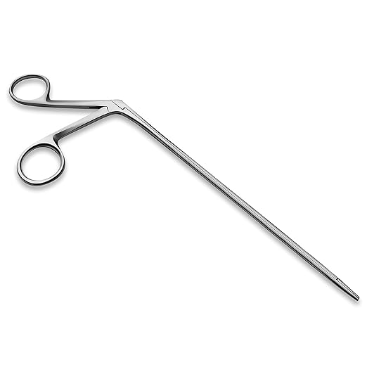 Precise ENT Procedures with Alligator Ear Forceps - Curved Jaw Design, Non-Slip Grip Handle, Fine-Tip, Reusable and Easy to Clean - 12 Inches