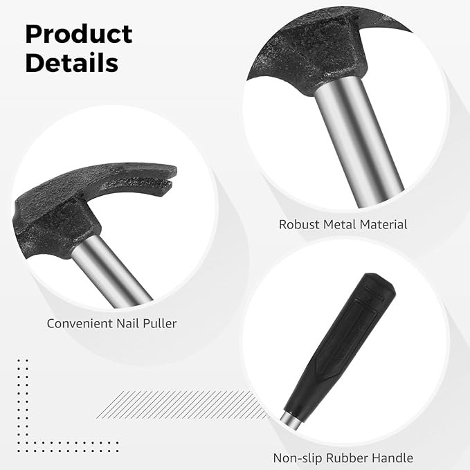 20 Pcs Mini Claw Hammers, Small Hammers for Little Ones, Solid Safety Hammers with Non-slip Rubber Handles, Plastic Household Hammers, Wall Nail Removers, Mini Sledge Hammers
