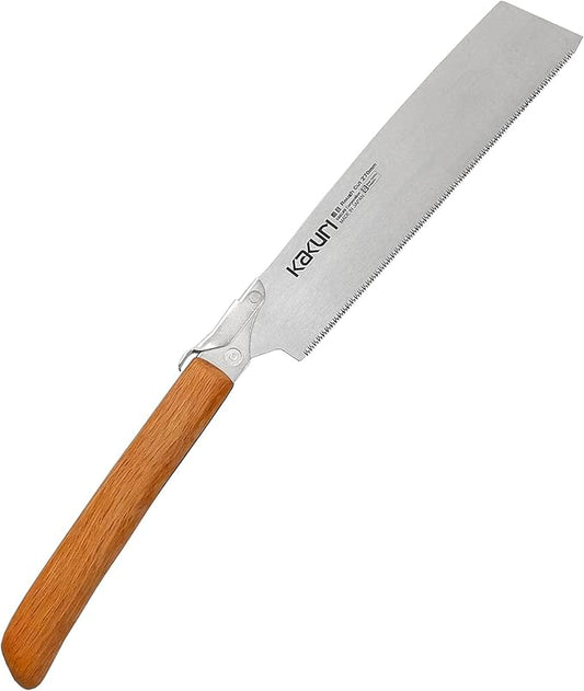 KAKURI Japanese Pull Saw Rough Cut 10.5" for Woodworking - Professional Handsaw for Fast Wood Cutting - Red Oak Handle with Oil Finish - Tool-Free Blade Replacement - Made in Japan