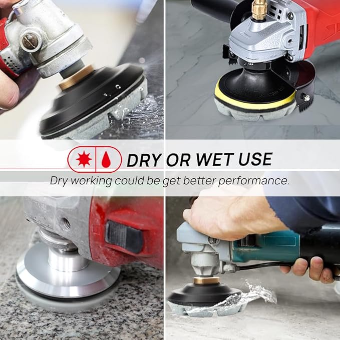 DT-DIATOOL Concrete Polishing Pads 3 inch/80mm for Concrete, Cement and Terrazzo Floors Processing, Repairing and Renovating, Dry or Wet Use Diamond Grinding Pads Grit 50 3pcs