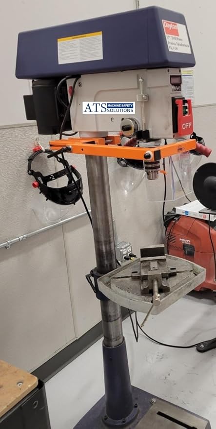 ATS Safety, Drill Press Guard, Part # DPG-ES1 fits Machines with Column Diameters of 2.0-4.0 inches, Safety Accessories Made in USA