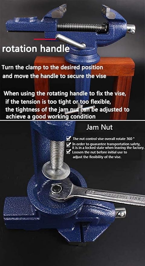 MYTEC Home Vise Universal Rotate 360째 Work Clamp-On Vise, 3.2"