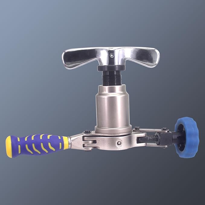 Accurate 3-IN-1 Tube Flaring Tool Kit, Eccentric Expander 45째 Cone Tubing Flaring Tool, Include Cutter Deburring Tool, HVAC Refrigeration Tools for Copper/Soft Pipe Flaring 1/4-3/4 Inch O.D. Tubing
