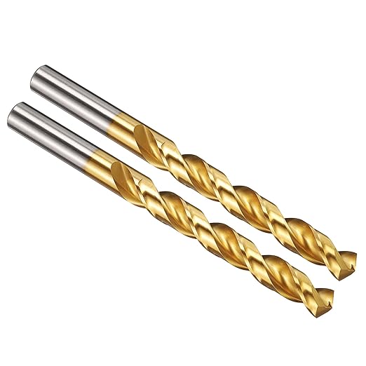 PATIKIL 12mm Drill Bit, M42 8% Cobalt High-Speed Steel Jobber Straight Shank 135° Titanium Nitride (TiN) Coated for Hard Metal Stainless Steel - 2 Pack