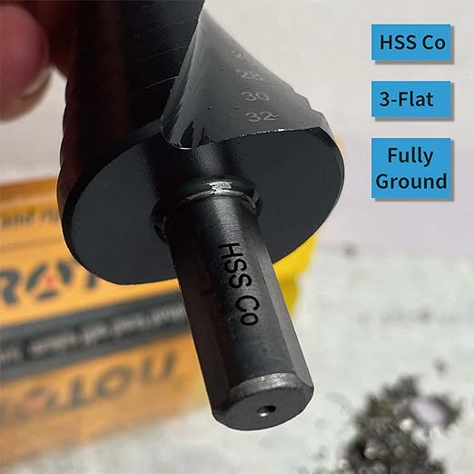 4-32mm Metric 5% Cobalt Step Drill Bit for Stainless Steel and Hard Metal (15 Steps)