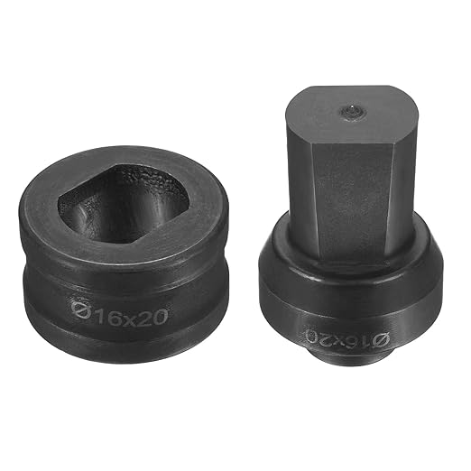 HARFINGTON Hydraulic Hole Punch Die 過16횞20mm Slot Hole 40Cr Steel Electric Punching Kit for CH60 Electric Punching Machine, Black