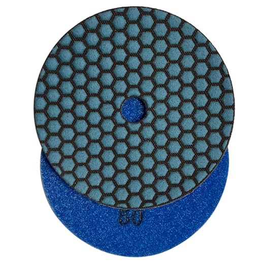 5" High Performance Dry Stone/Concrete Polishing Pads, 1.5mm Segment Height, Honeycomb Style, 50 Grit