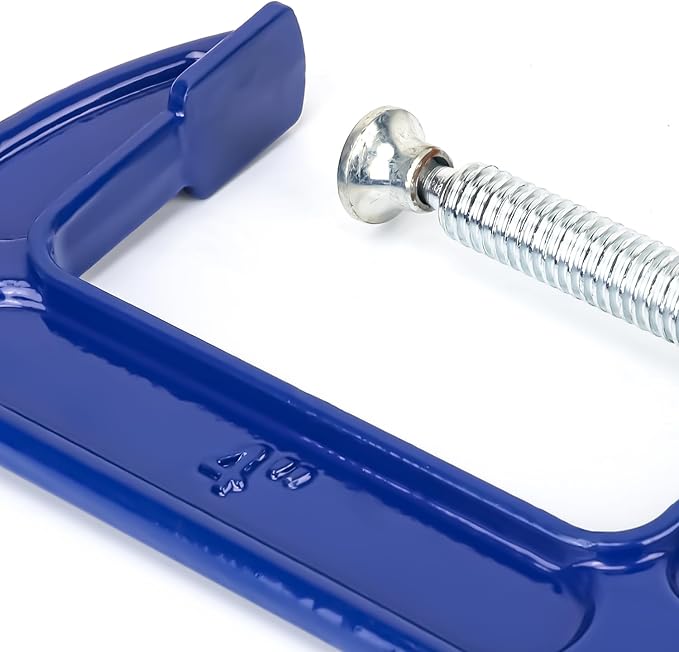 6 Pack 4 Inch C Clamp, Heavy Duty C Clamps, 4 Inch C-Clamp for Woodworking, Brake Calipers, Maintain, Building, DIY Project, Blue