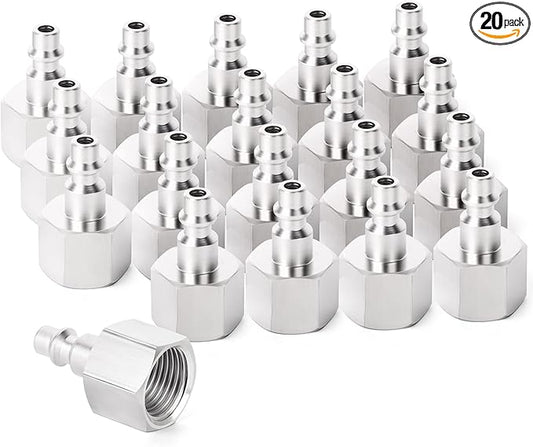 GASHER 20PCS 1/2-Inch NPT Female Industrial Air Tool Fitting, 1/4-Inch High Flow Pneumatic Plugs Max Working Pressure 300PSI