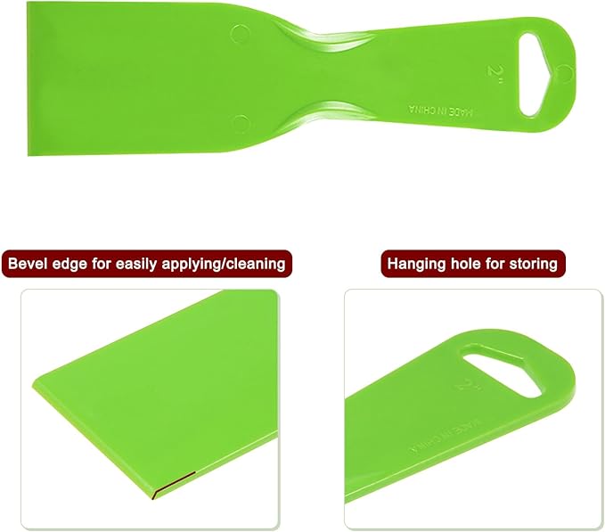 HARFINGTON 5pcs Putty Scraper 2" Width 3mm Thin Flexible Plastic Putty Knives for Taping Drywall Spreading Painting Wall Scratching