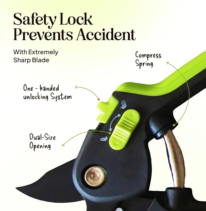 Ultra Sharp Pruning Shears Hedge Clipper ??Cuts 3X Easier, Dual-Size Opening, Weak Hand Arthritis Clippers, Rust-Resistant Pruner, Effortlessly Cuts