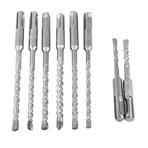 SagaSave 17 PCS Rotary Hammer SDS Plus Drill Bits & Chisel Set, Carbide Tipped Concrete Masonry Hole Tool with Storage Case for Drilling Concrete, Masonry, Bricks and Stone Blue