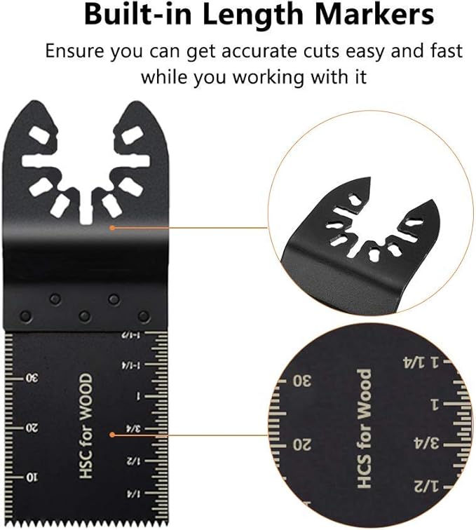 Intpro 40 Oscillating Tool Saw Blades Universal Wood Multitool Blade Quick Release Fits Porter Cable Black & Decker Rockwell Ridgid Ryobi Milwaukee DeWalt Chicago Craftsman
