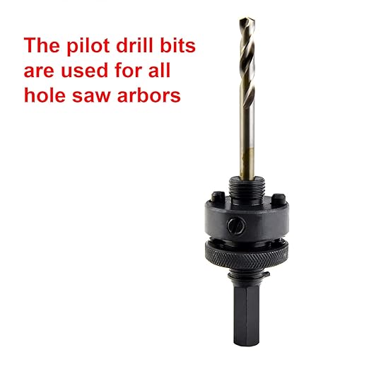 MaxTool 2PCs 1/4" x 3-1/16" Overall Length HSS Pilot Drill BITS STUB Drills Short for holesaw arbors up to 1.5" Cut-Depth; BA02W06R1030P2