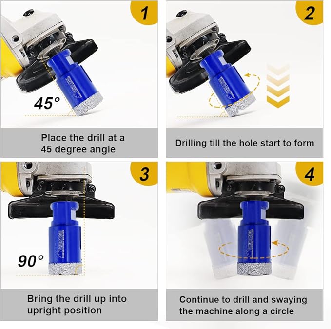 SHDIATOOL Tile Diamond Drill Bits Set,Porcelain Hole Saw, Cutter for Marble Ceramic Granite 6pieces(20/25/35/50/20MM/2 inch)