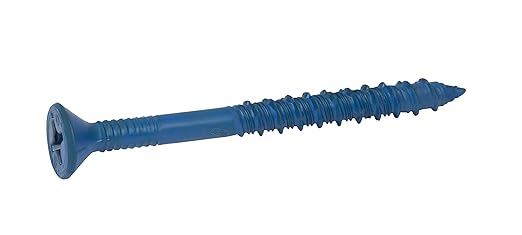 CONFAST 3/16" x 3-3/4" Blue Flat Phillips Concrete Screw Anchor with Drill Bit for Anchoring to Masonry, Block or Brick (100 per Box)