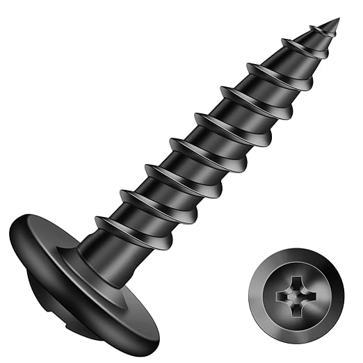 #8 x 3/4" Wood Screw 500Pcs Alloy Steel Standard Thread Truss Head Fast Self Tapping Black Oxide by SG TZH