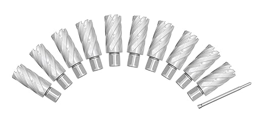 Accusize Industrial Tools 1-1/8 by 2'' Cutting Depth H.S.S. Annular Cutterwith 1 Pc Pilot Pin, 2081-2023Pin