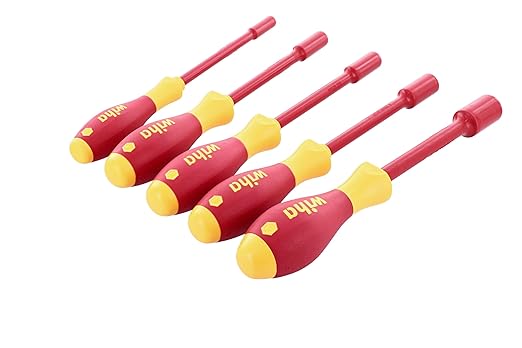 Wiha 32292 Insulated Nut Driver Set, Inch, 1000 Volt, 5 Piece
