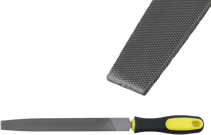 1 Pcs 8in Length Flat File, High Carbon Steel Hand File with PVC Anti-collision Handle for Refining, Removing, Shaping and Scraping Projects, Used in Jade, Ceramic, Metal Polishing