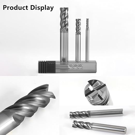 5PCS Carbide End Mill Set 3/32??HRC70 4 Flute Square Nose CNC Milling Bits, Carbide Rod from GESAC, for TC4/18 Titanium Alloy, 1.4848/1.4837 Steel, Stainless Steel, High Temperature Alloy