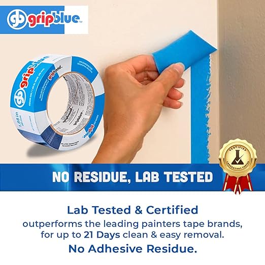 Blue Painters Tape 2 Inch Wide, Bulk - 24 Rolls Masking Tape, ?쏱rofessional-Grade??- Yields Exact Lines on Walls & Trim, Multi-Surface, Residue-Free, Easy Removal ?밒ndoor & Outdoor Use, 1.88in x 60yds