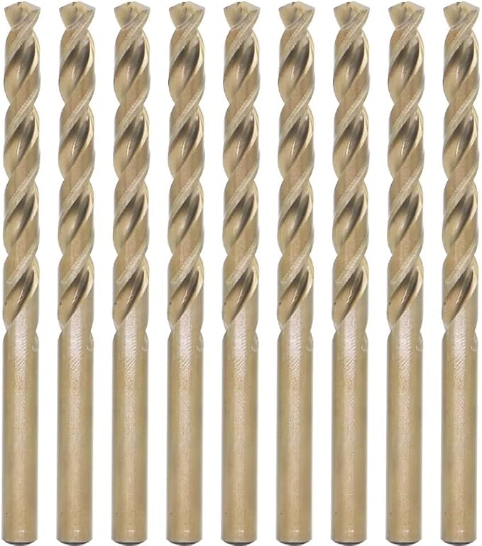 Metric Cobalt Drill Bits 6.8mm 10PCS, M35 high Speed Steel, high Hardness Straight Shank Drill, Mechanical or Hand Drill for Drilling, Suitable for Stainless Steel, Iron, Copper and Aluminum.