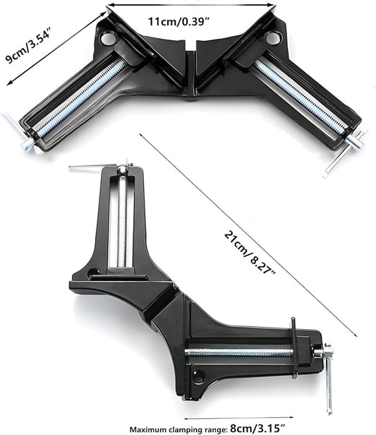 4pcs Corner Clamp For Woodworking 90 Degree Right Angle Clamps Aluminum Alloy Metal For Welding, Photo Framing, Drawers, Cabinets, Shelf Fish-Tanks, Glass Holder Square Diy Hand Tool