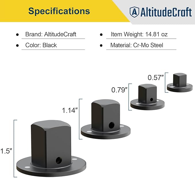 2025 Low Profile Impact Socket Adapter Set, Drive Ratchet Adapter Set, Designed for Tight Spaces, 3/8" to 1/2", 1/4" to 3/8", 3/4" to 1", 1/2" to 3/4", 4PC
