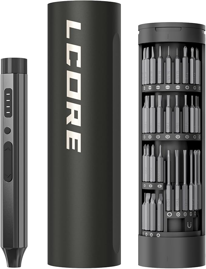 LCORE 67 in 1 Mini Electric Screwdriver Set,62 S2 Steel Bits,4 Adjustable Torque,Magnetic Storage Case,4 LED Lights electric screwdriver cordless Repair Tool Kit for Electronics Phone Laptop Camera