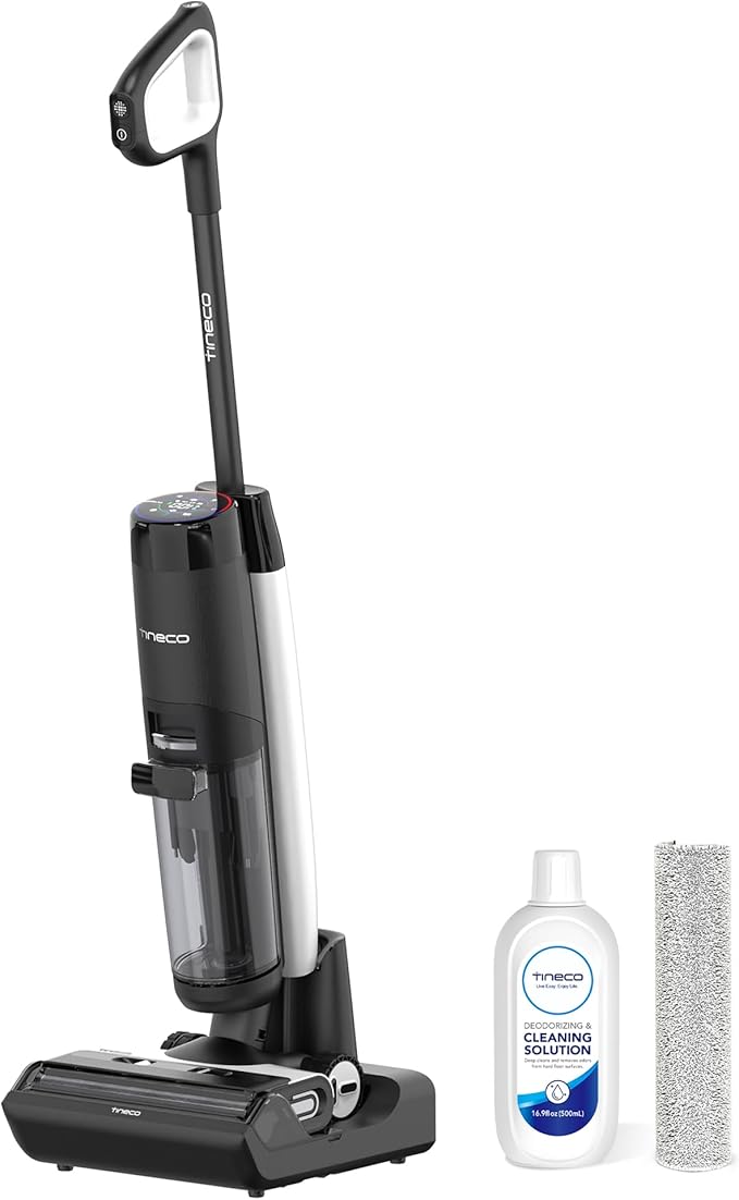 Tineco Floor ONE S7 FlashDry Smart Cordless Wet Dry Vacuum Cleaner, Long Runtime, Great for Sticky Messes, Self-Cleaning, 158?덳ot Air FlashDrying, Dual-Sided Edge Cleaning, Extended Battery Lifespan