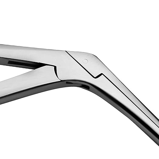 Precise ENT Procedures with Alligator Ear Forceps - Curved Jaw Design, Non-Slip Grip Handle, Fine-Tip, Reusable and Easy to Clean - 8 Inches