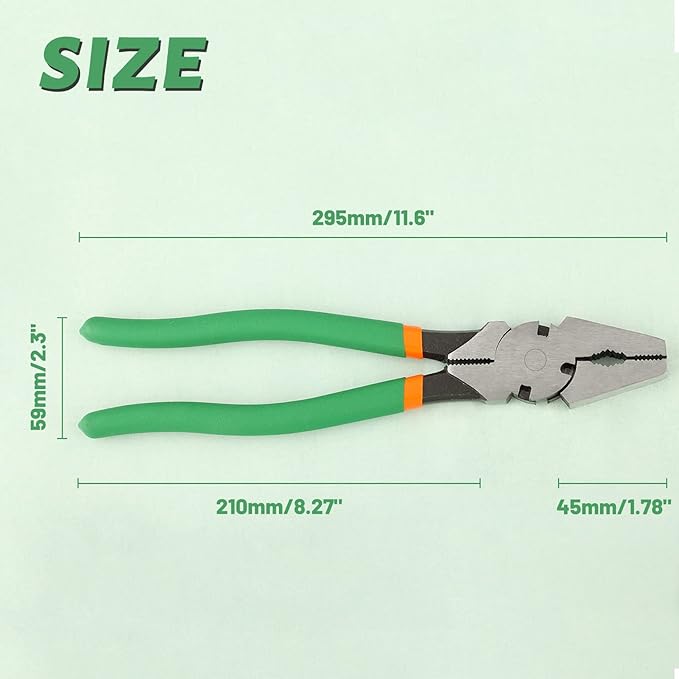 SPEEDWOX 11.5" Fencing Pliers Chain link fence Heavy Duty Square Nose Fence Pliers High-Leverage Fence Multi-purpose Fence Pliers Fence Pliers Tool Fence Cutter Staple and nail Puller Cutting Pliers