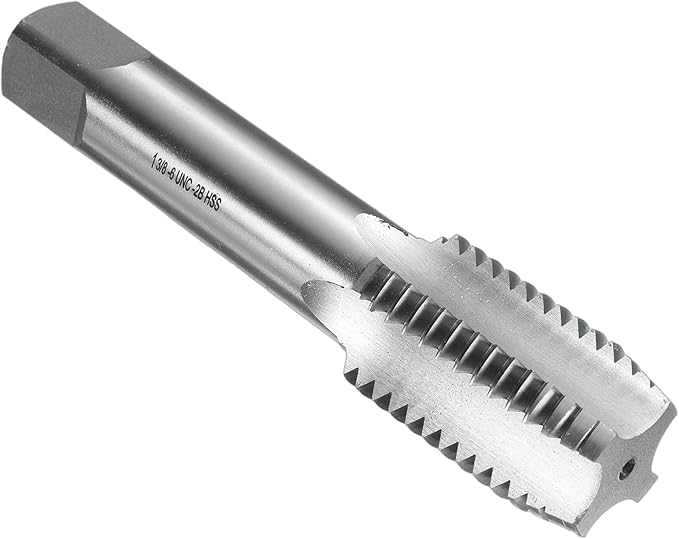 uxcell Hand Bottom Tap 1-3/8-6 UNC 2B Thread Bottoming Style Threading Taps High Speed Steel HSS6542 Straight Flutes Screw Tapping Tool