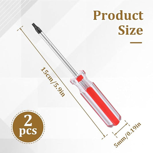 2 Pcs T15 Torx Screwdriver, Magnetic Torx Driver Star Bit Screwdrivers, Security Torx Screwdriver with Insulated PVC Handle, Magnetic Head Screwdriver for Repairing DIY (T15)