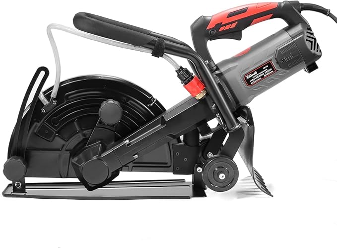 XtremepowerUS 2600W 14" Concrete Saw Electric Cutter Wet/Dry Circular Concrete Cement Cut Off Floor Saw Water Feed Dust Port, Black/Red. Cutting Saw ONLY