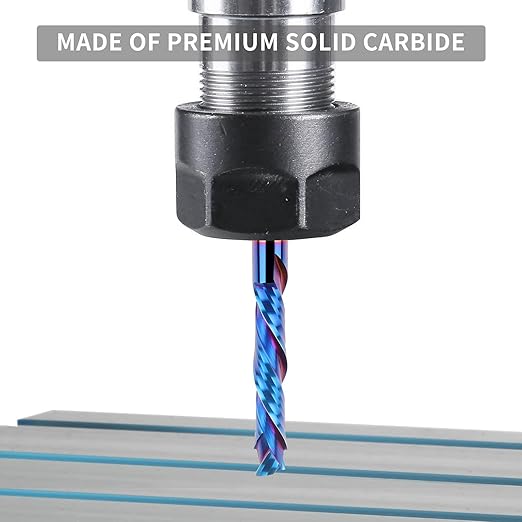 Compression Spiral Router Bit 1/2 Inch Shank, Extra Long 5 Inch Overall Length, 3 Inch Cutting Length, UP&Down CNC Router Bits for Woodworking Milling Slot Mortise