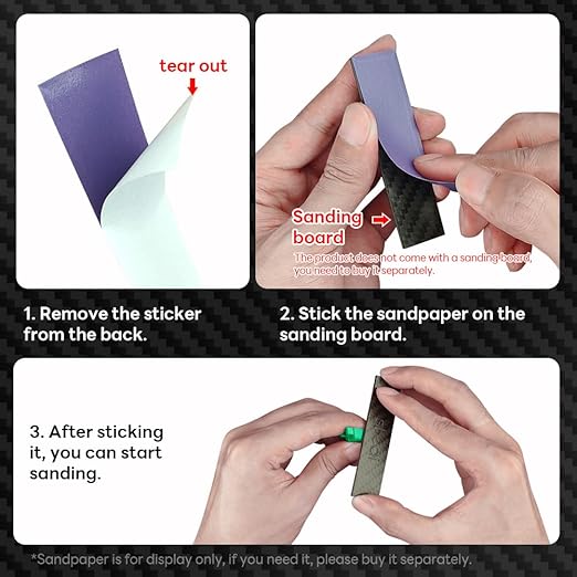 stedi Carbon Fiber Sanding Sticks, Hobby Model Tools, 7-Piece Set (3"횞0.6",3"횞0.4",3"횞0.2" and 4 Detail Sanding Boards) Professional Sanding Sticks for Sticky Sandpaper
