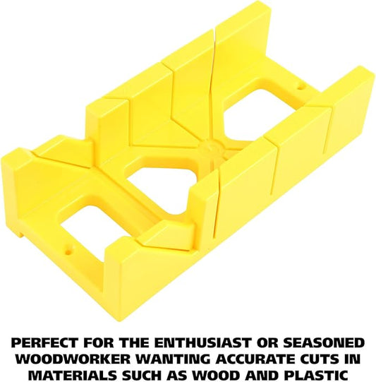 GreatNeck BSB14 Mitre Box and Saw Set, 12 Inch Mitre Box with 14 Inch Back Saw, Precision Cuts for Trim and Molding, Woodworking and Beveled Corner Cuts