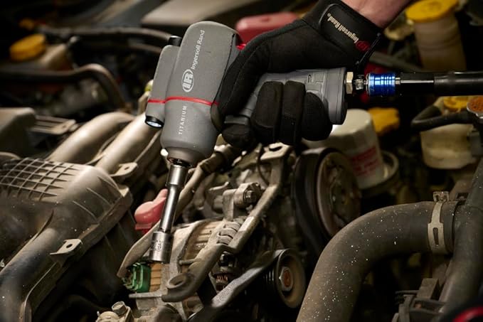 Ingersoll Rand 2115TiMAX 3/8" Air Impact Wrench, 300 ft-lbs Torque, Titanium Hammer Case, Friction Ring Retainer, Pistol