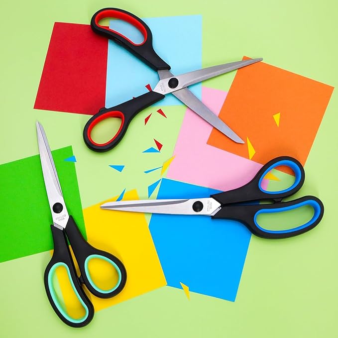 Vitoler Scissors All Purpose Heavy Duty,8.5" Kitchen Scissor for Office Home School Craft Sewing Fabric Supplies, High/Middle School Student Teacher, Right/Left Hand