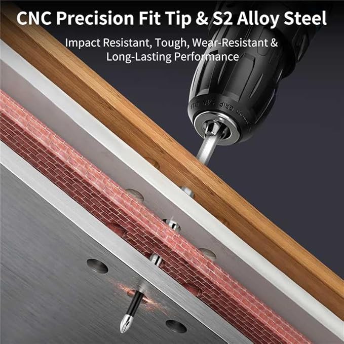 24 Pcs High Magnetic Screwdriver Drill Bit Set, K5 Impact Resistant Non-Slip Bits, Strong Magnetic Electric Screwdriver Set, 25/50/65/70/90/150mm (6PCS*4)